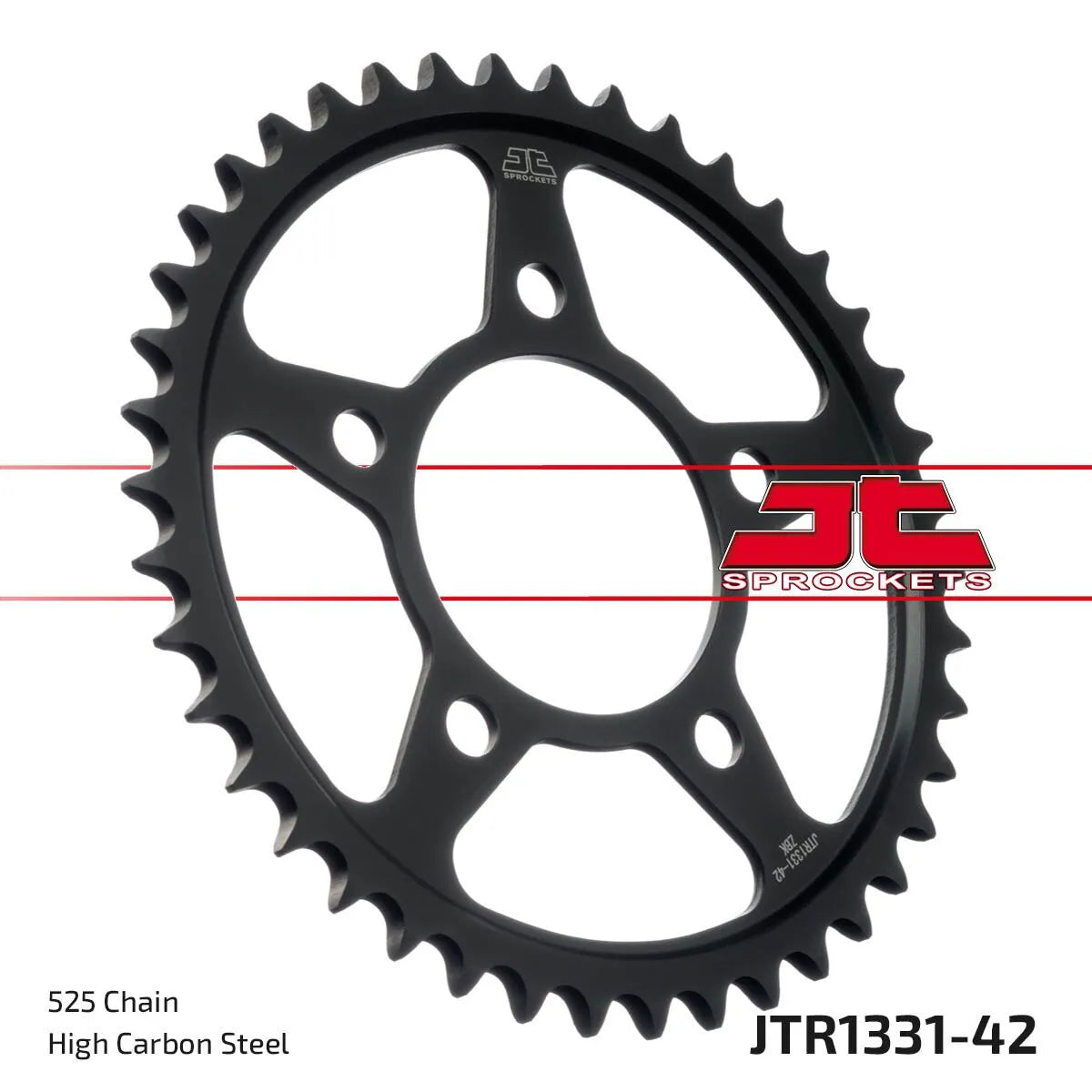 JT Sprockets Baghjul - Sort Zink 525-42t