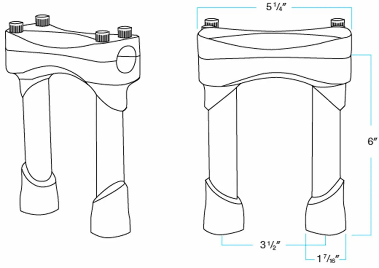 Biltwell Murdock Styrforhøjere - 6" Forhøjning