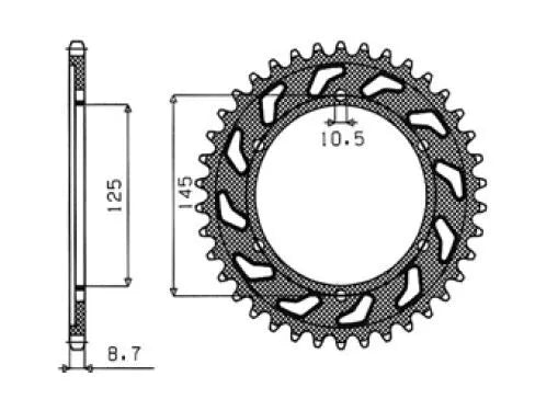 Sunstar Tandhjul Stål Baghjul 530-39t