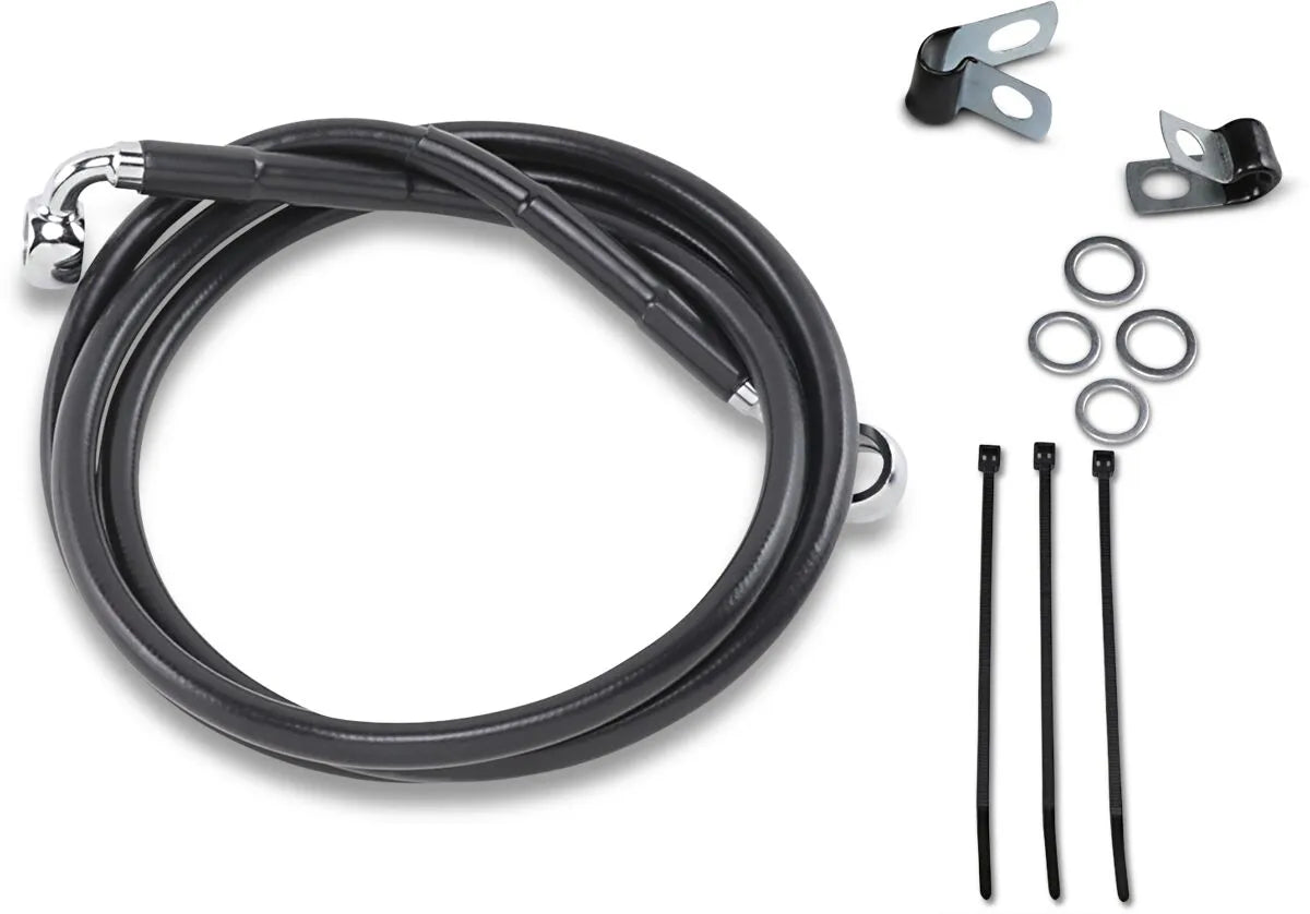 Drag Specialties Extended Black Vinyl Brake Line Kit