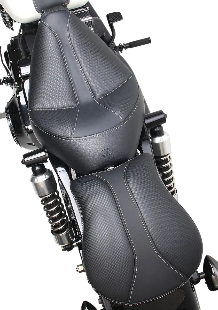 Saddlemen Aftagelig Pillion Pad - Sort Vinyl