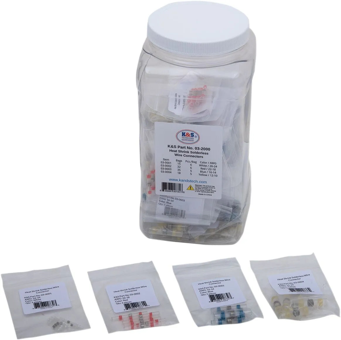 K&s Krympekrympe-, loddefri ledningsforbindelsessæt