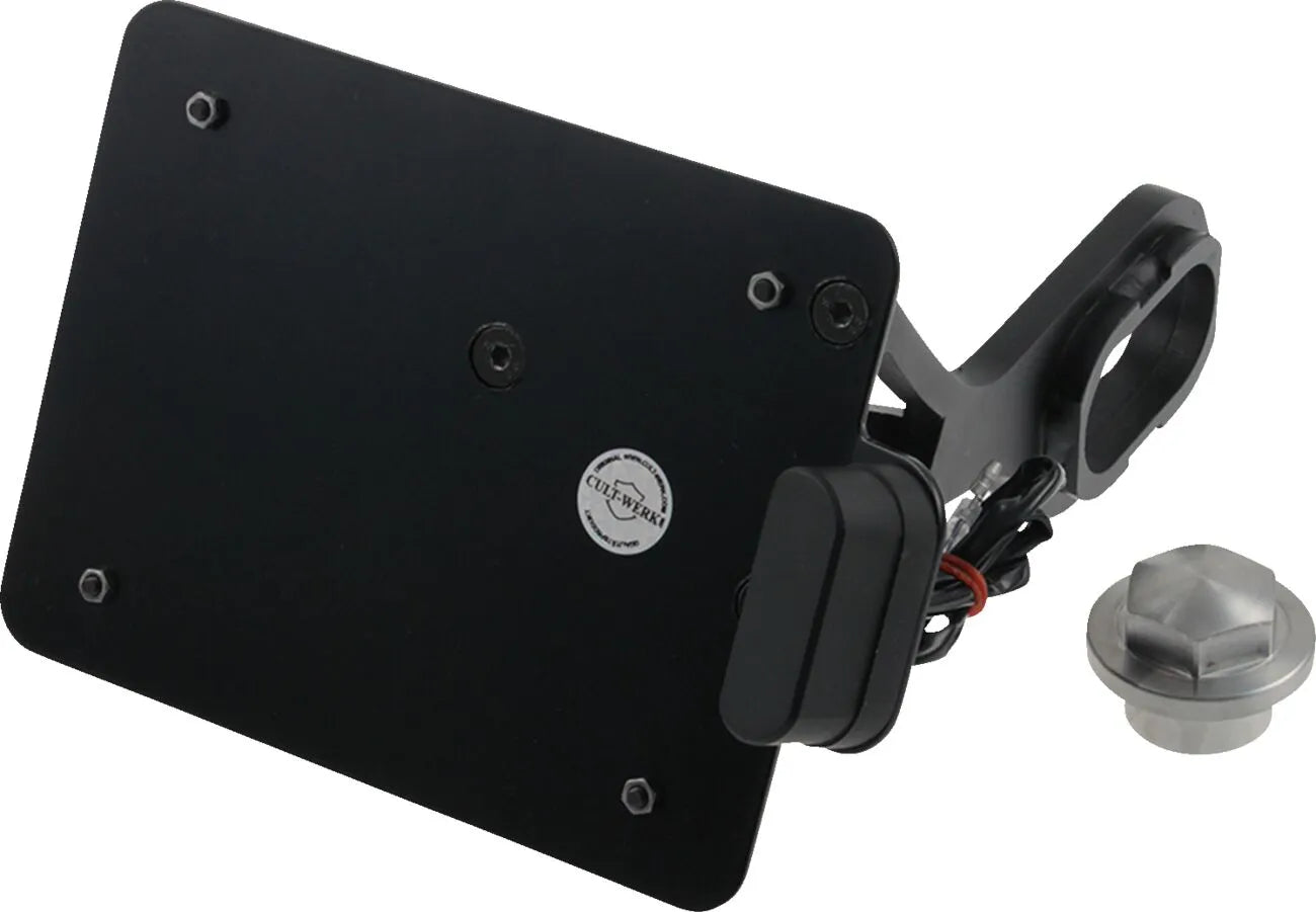 Cult Werk License Plate Holder - Black Steel
