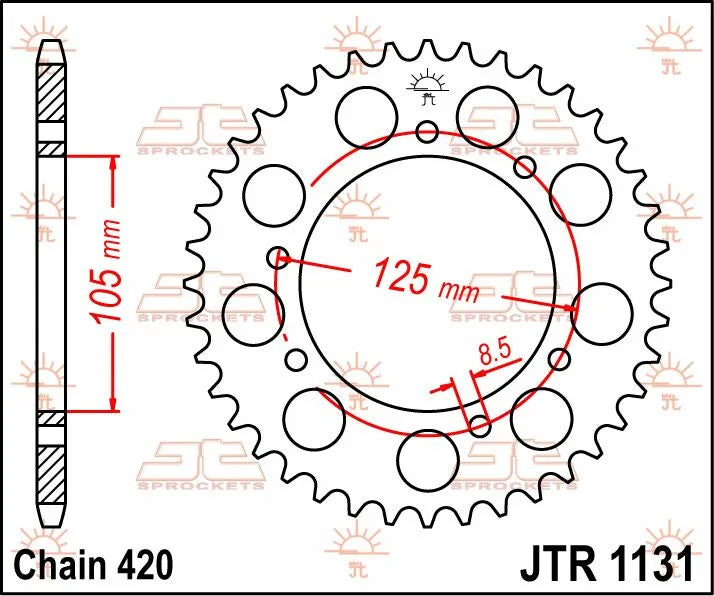 Jt Sprockets Stål Baghjul 53t