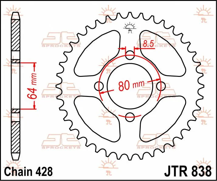 Jt Sprockets Stål Baghjul - 45t