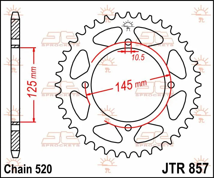 Jt Sprockets Stål Baghjul - 520, 46t