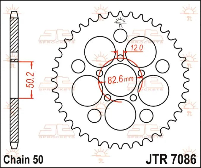 JT Sprockets Stål Baghjul 530-48t