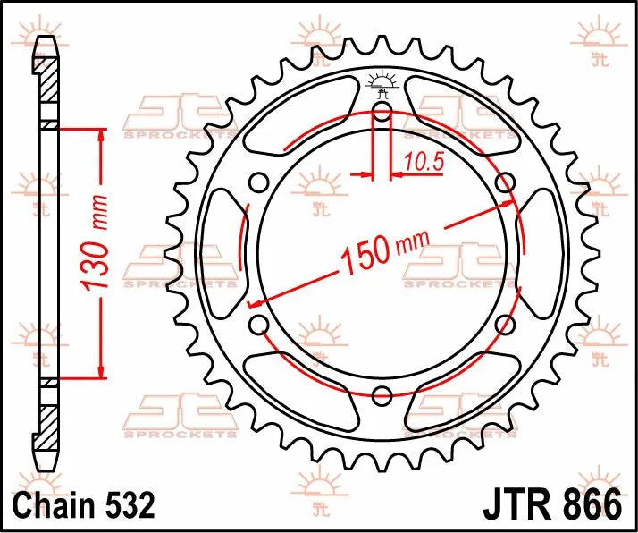 Jt Sprockets Stål Baghjul - 532
