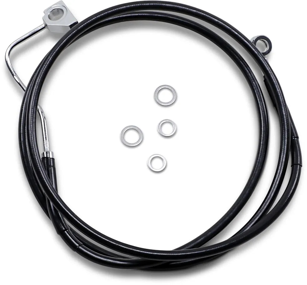 Drag Specialties Extended Black Vinyl Brake Line Kit Abs