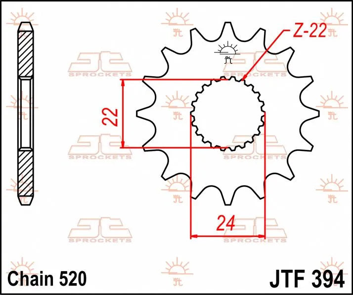 Jt Sprockets Forhjul - 520 Kæde, 15t
