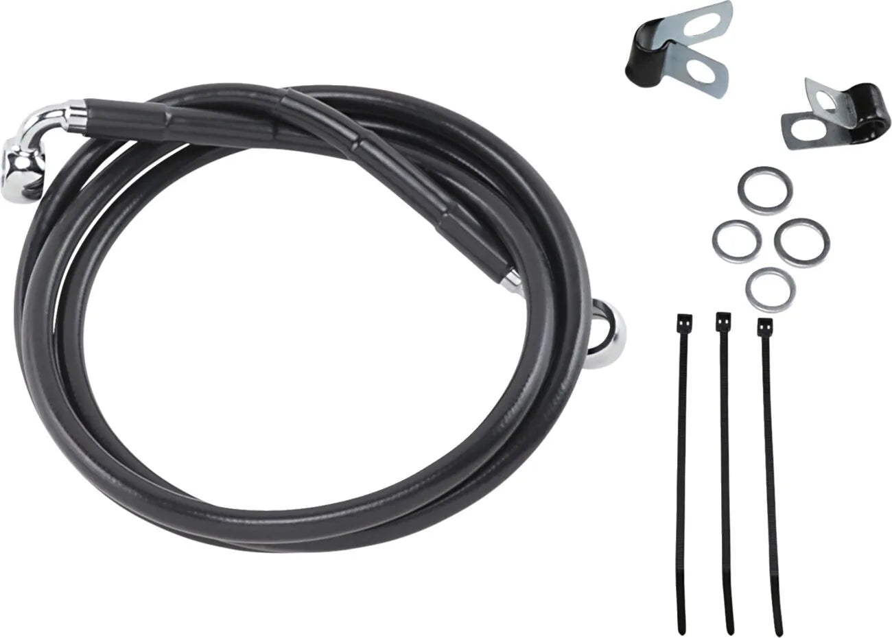 Drag Specialties Extended Black Vinyl Brake Line Kit