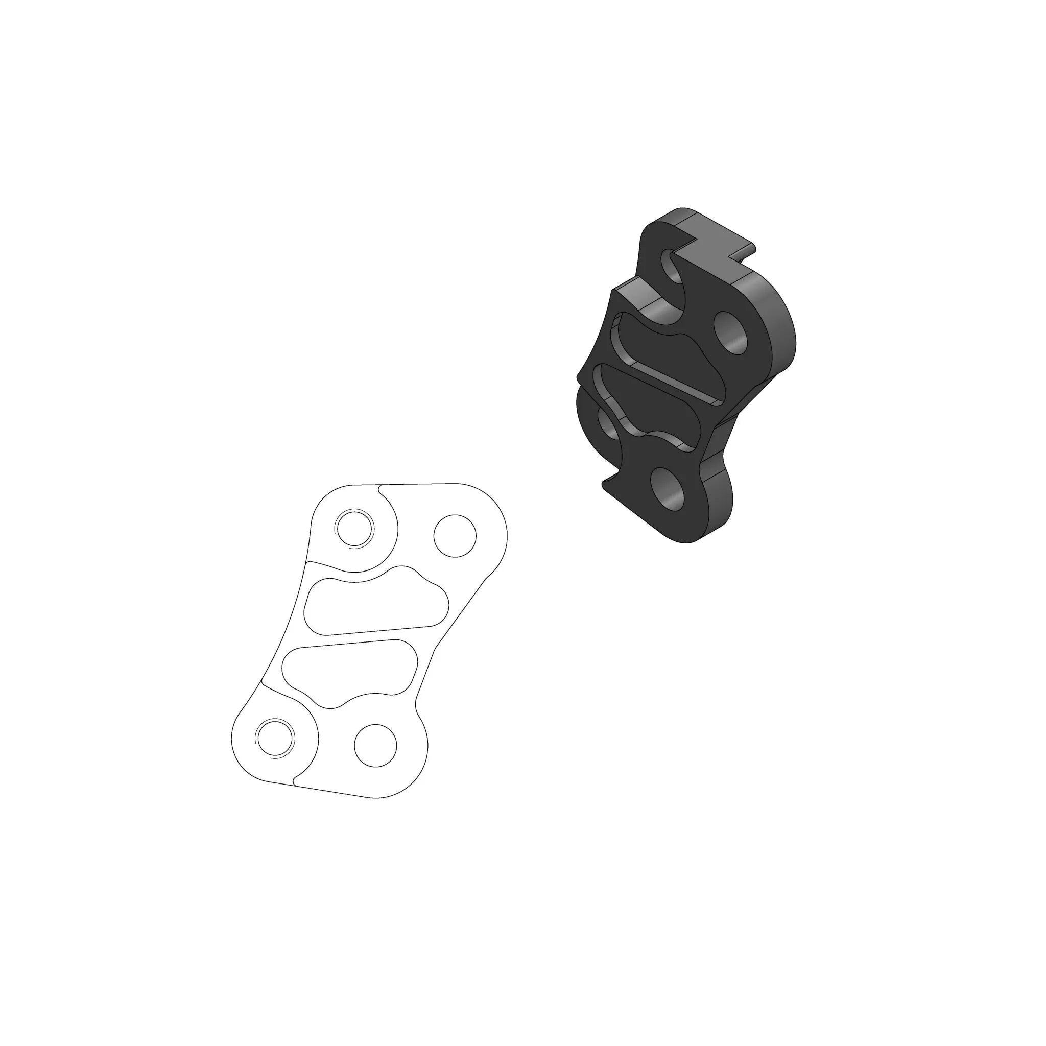 Moto-master Adapter Brackets For 260 Mm Floating Disc Kit