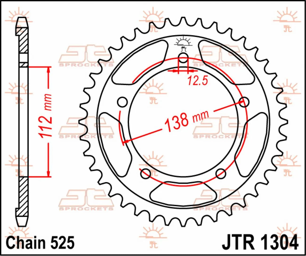 Jt Sprockets Stål Baghjul