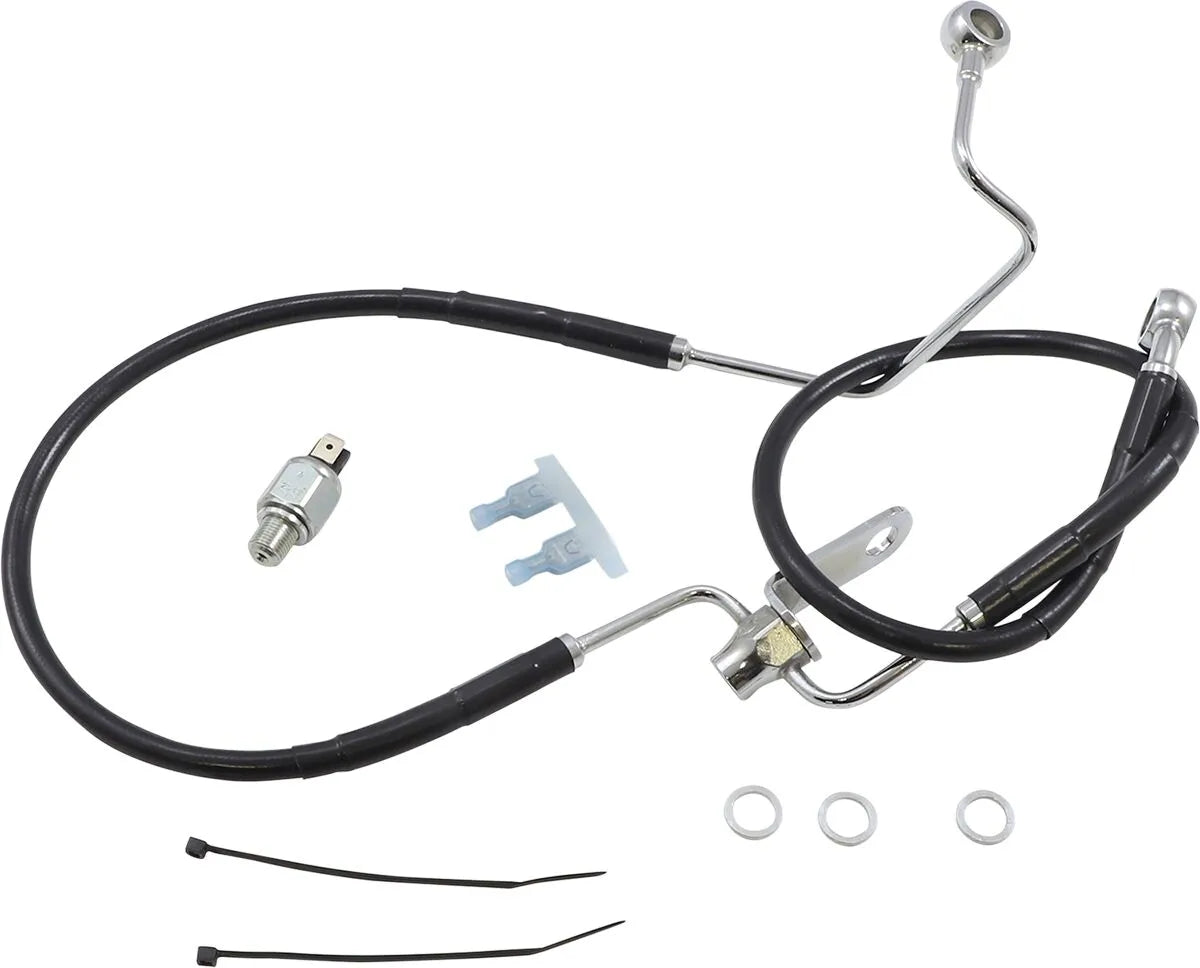 Drag Specialties Extended Black Vinyl Brake Line Kit