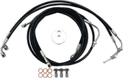 La Choppers Black Braided Brake Line Kit With Abs
