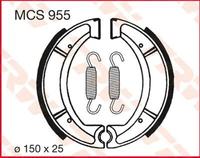 Trw Mcs955 Organic Brake Shoe Set 150 Mm