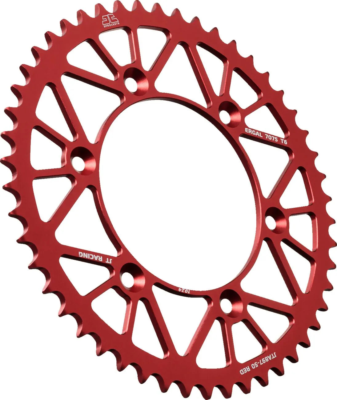 JT Sprockets Aluminium Baghjul - 50t Rød