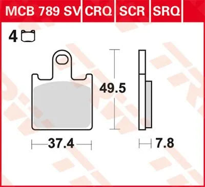 Trw Sv Series Sintered Brake Pads For Front Brake