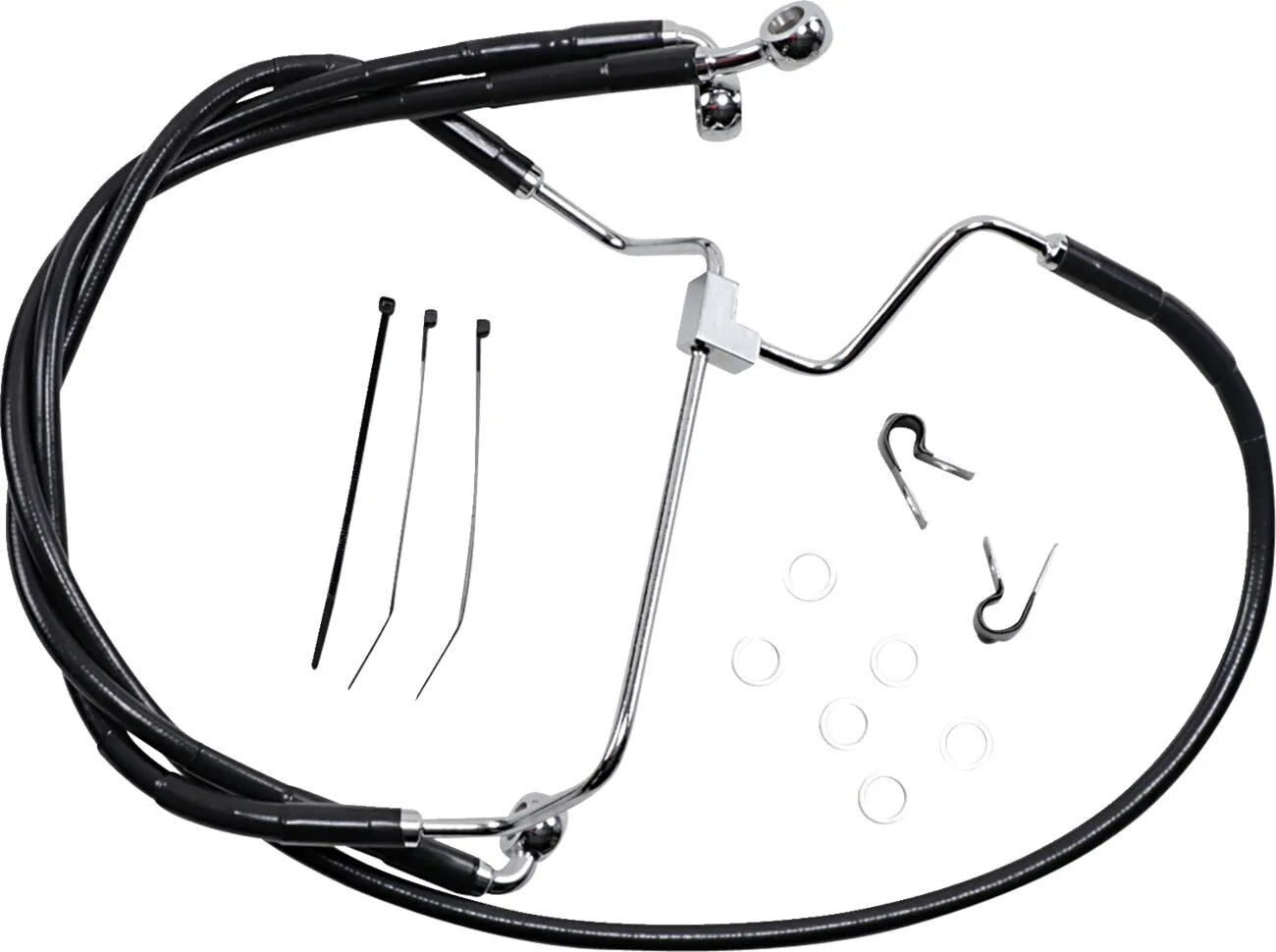 Drag Specialties Extended Black Vinyl Brake Line Kit