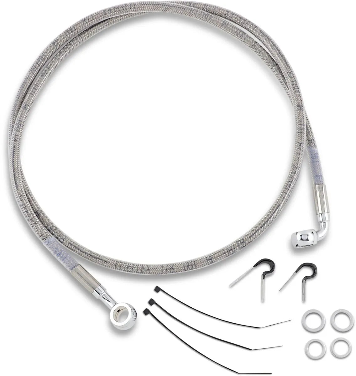 Drag Specialties Stainless Steel Front Brake Line Kit