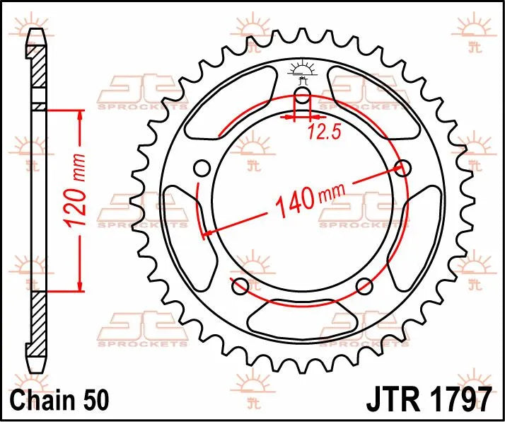 JT Sprockets Stål Baghjul 530-41t