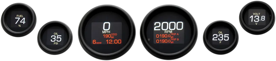 Dakota Digital seks-gauge Mlx-seriesæt