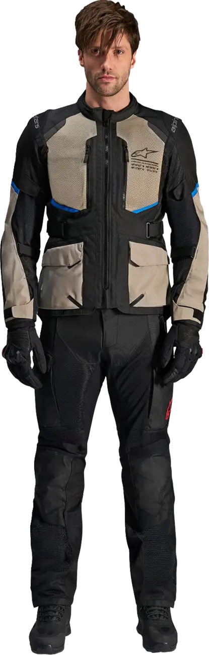 Alpinestars Andes Air Drystar® Men's All Weather Jacket - Black/Laurel Gray/Bright Blue