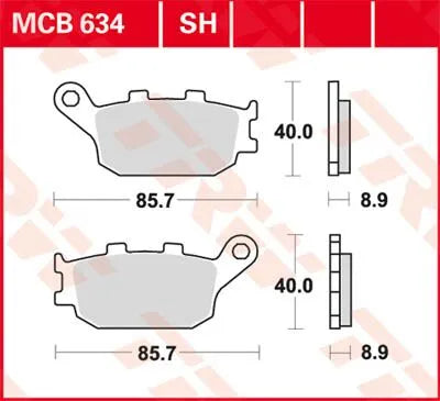 Trw Sh Series Sintered Rear Brake Pads - High Performance