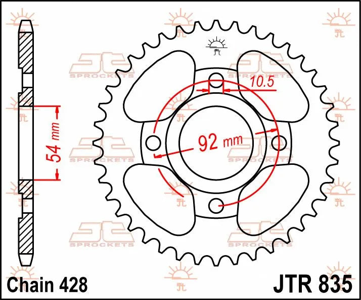 Jt Sprockets Stål Baghjul 45t