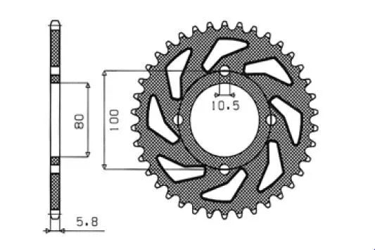 Sunstar Stål Baghjul - 520 Kæde