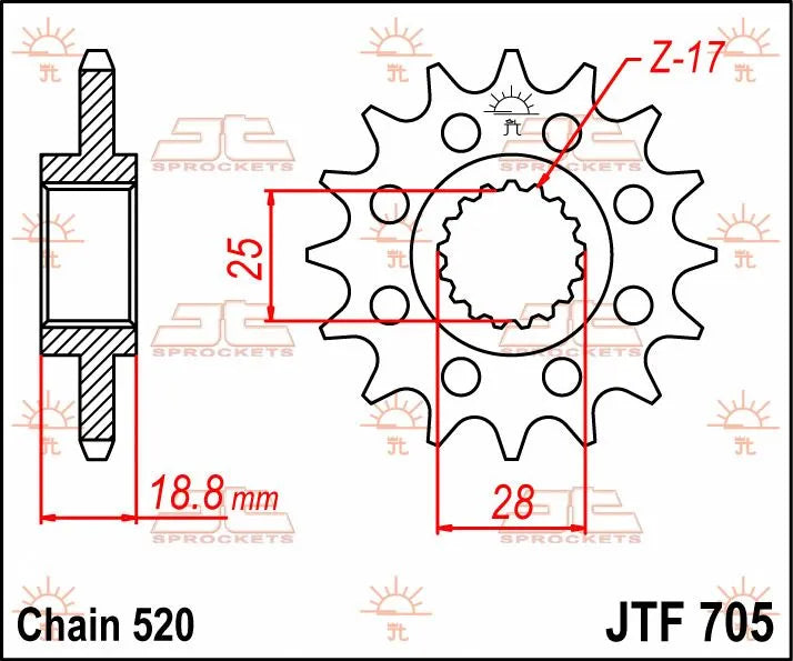 Jt Sprockets Forhjul 520-16t