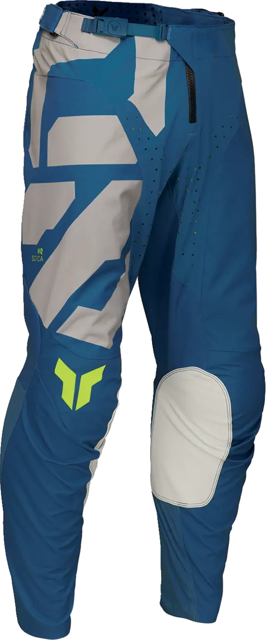 Thor Youth Launchmode Forge Pants - Blue, Light Gray, Fluorescent Yellow