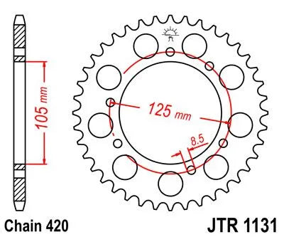 Jt Sprockets Stål Baghjul 62t