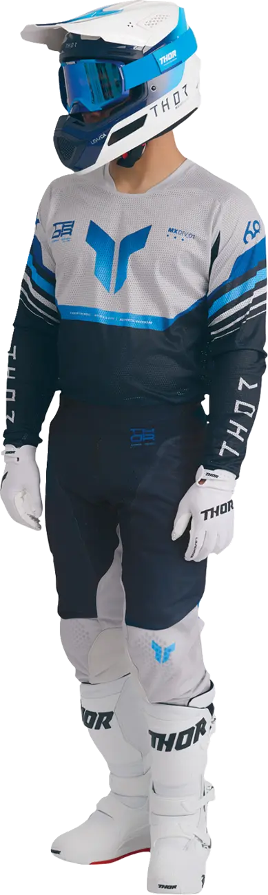 Thor Launchmode Air Raptor Racewear Pants - Light Blue/Gray/Midnight Blue