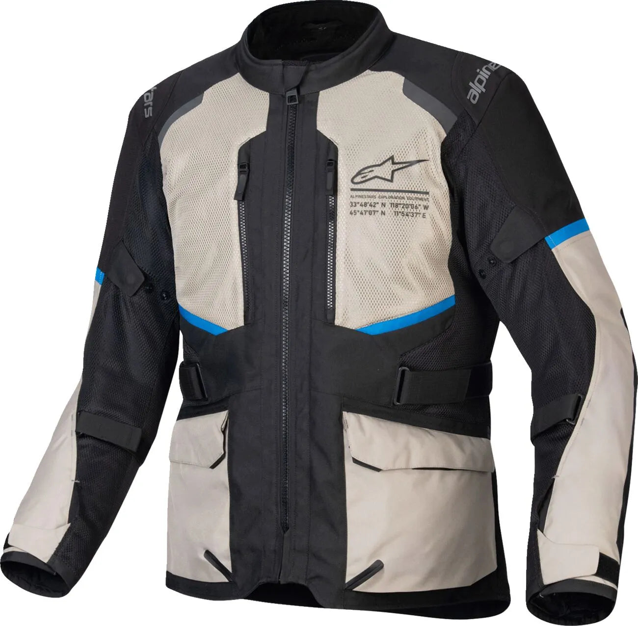 Alpinestars Andes Air Drystar® Men's All Weather Jacket - Black/Laurel Gray/Bright Blue