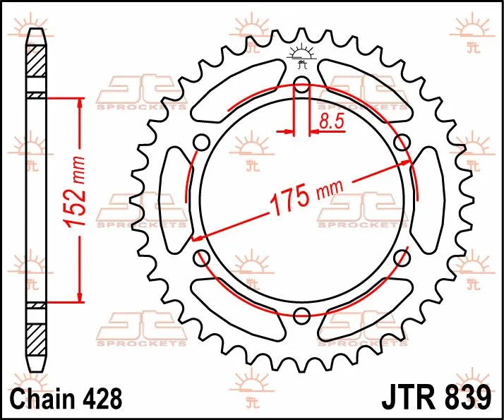 Jt Sprockets Stål Baghjul 53t