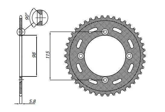 Sunstar Stål Baghjul - 53t