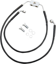 Drag Specialties Extended Black Vinyl Brake Line Kit Abs