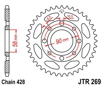 Jt Sprockets Stål Baghjul 52t