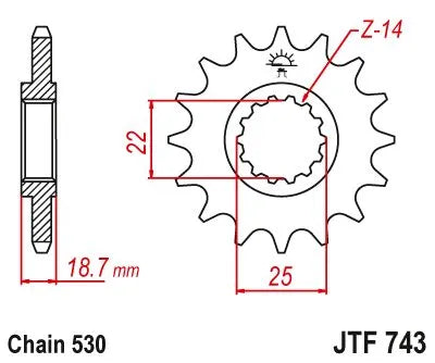 Jt Sprockets Forhjul - 530 Kæde, 15 Tand