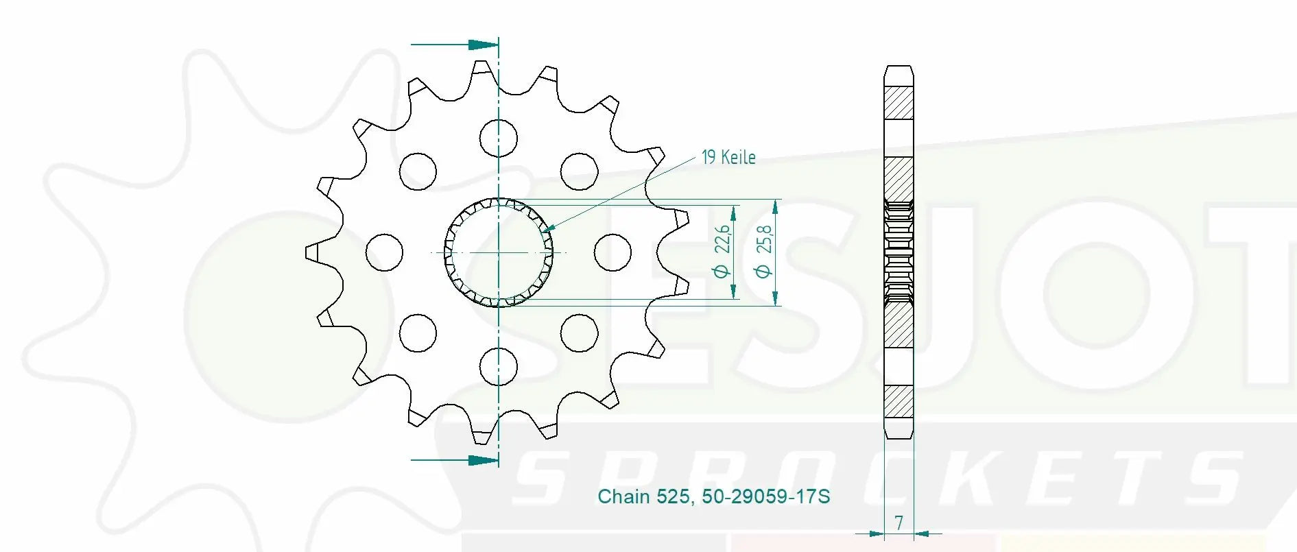 Esjot 525 Sport Tandhjul For - 17t