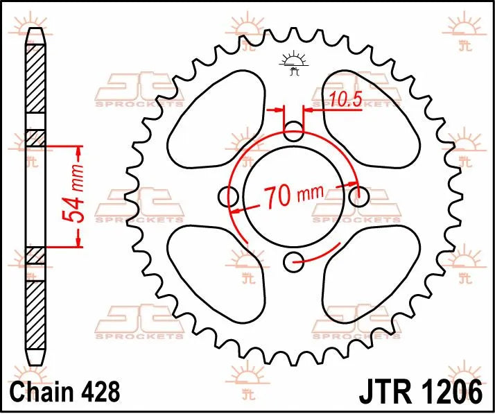 Jt Sprockets Stål Baghjul 42t