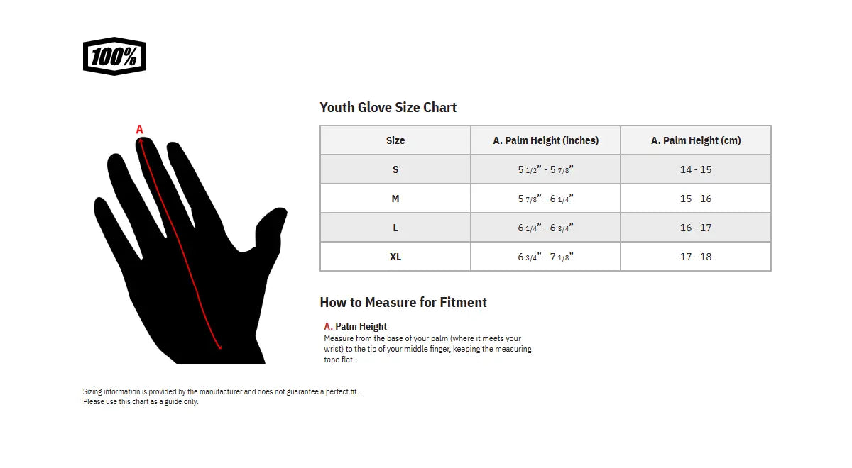 100% Youth Ridecamp Off-road Gloves - Black