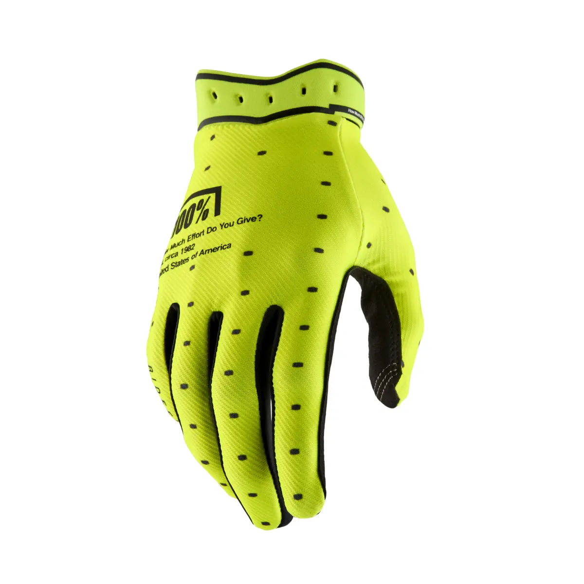 100% Ridefit Glove - Fluorescent Yellow