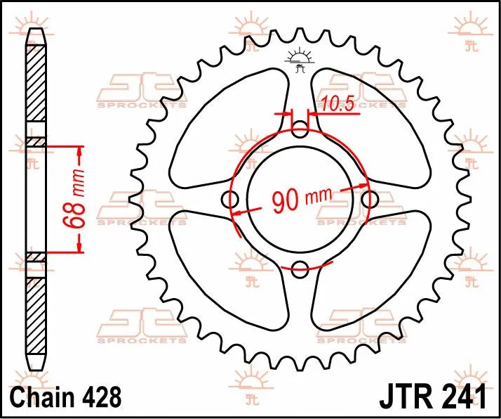 Jt Sprockets Stål Baghjul 53t