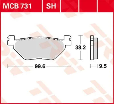 Trw Sh Series Sintered Metal Rear Brake Pads