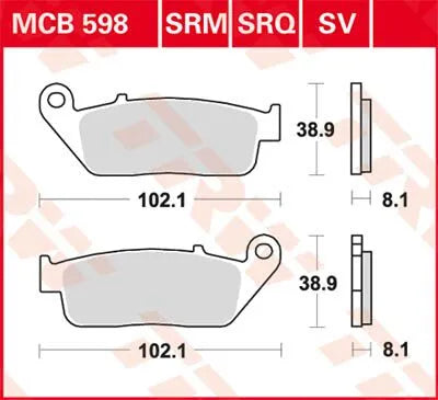 Trw Srm Series Sintered Scooter Brake Pads