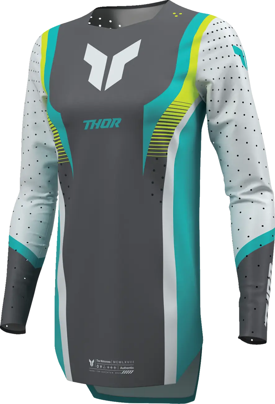 Thor Women's Sportmode Velocity Jersey - Gray/White/Aqua/Fluorescent Yellow