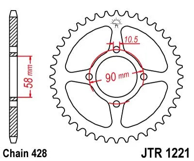 Jt Sprockets Stål Baghjul 42t