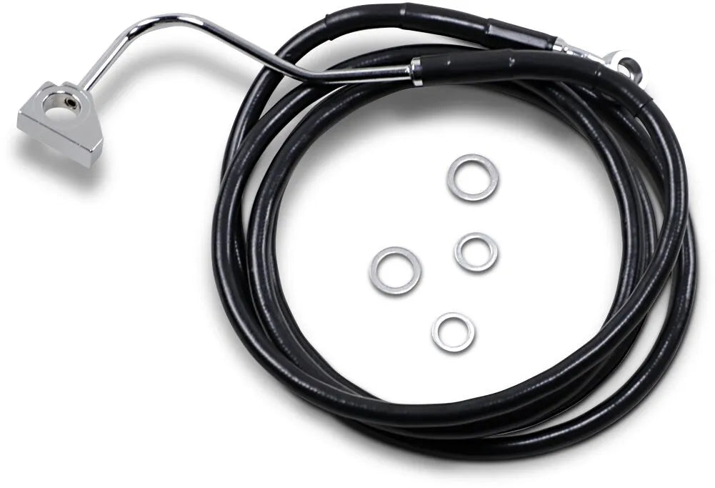 Drag Specialties Extended Black Vinyl Brake Line Kit